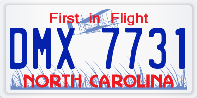 NC license plate DMX7731