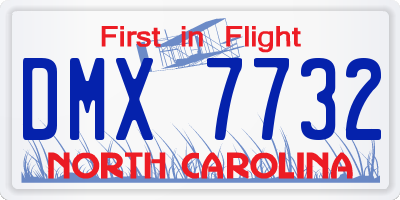 NC license plate DMX7732