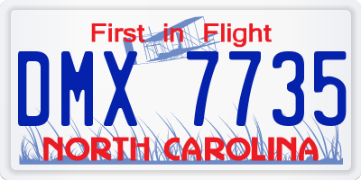 NC license plate DMX7735