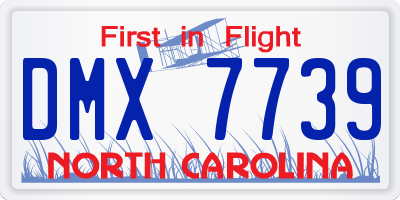 NC license plate DMX7739