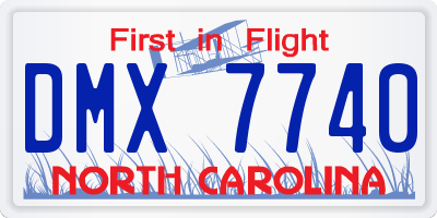 NC license plate DMX7740