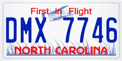 NC license plate DMX7746