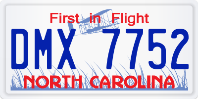 NC license plate DMX7752