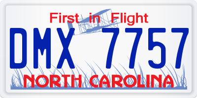 NC license plate DMX7757