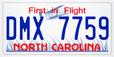 NC license plate DMX7759