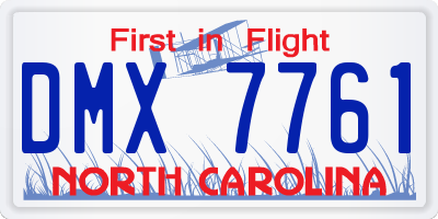 NC license plate DMX7761