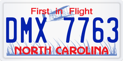 NC license plate DMX7763