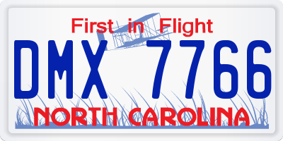 NC license plate DMX7766