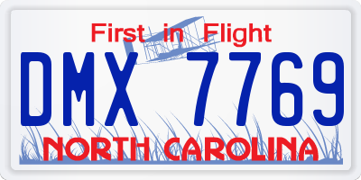 NC license plate DMX7769