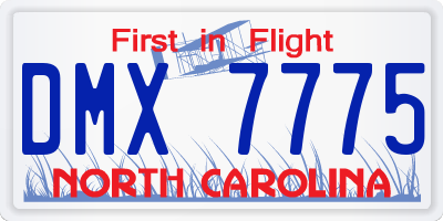 NC license plate DMX7775