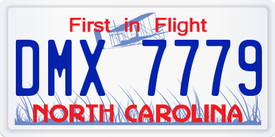 NC license plate DMX7779