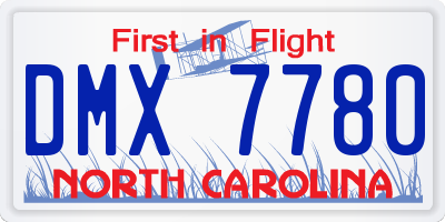 NC license plate DMX7780