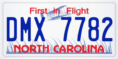 NC license plate DMX7782