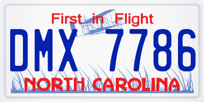 NC license plate DMX7786