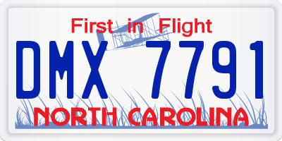 NC license plate DMX7791