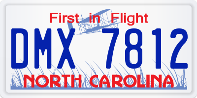 NC license plate DMX7812