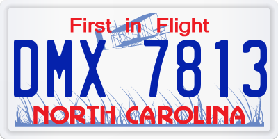 NC license plate DMX7813