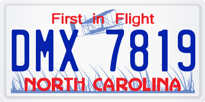 NC license plate DMX7819