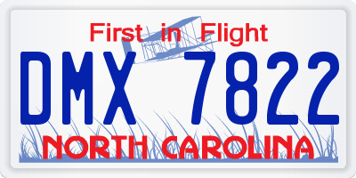 NC license plate DMX7822