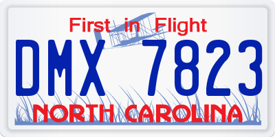 NC license plate DMX7823