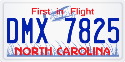 NC license plate DMX7825