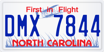 NC license plate DMX7844