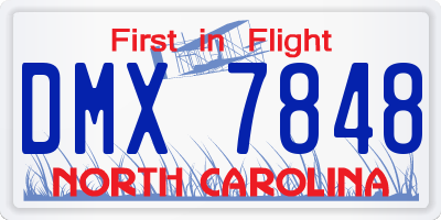 NC license plate DMX7848