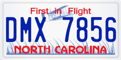 NC license plate DMX7856