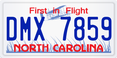 NC license plate DMX7859