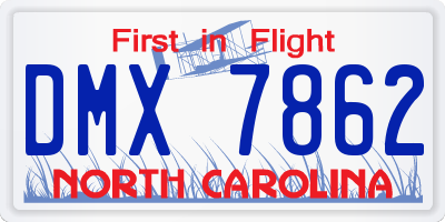 NC license plate DMX7862