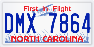 NC license plate DMX7864