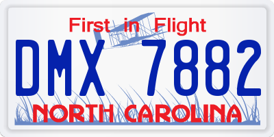 NC license plate DMX7882