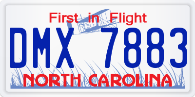 NC license plate DMX7883