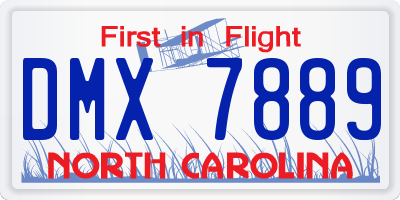 NC license plate DMX7889