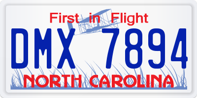NC license plate DMX7894