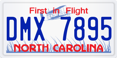 NC license plate DMX7895