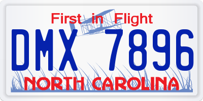 NC license plate DMX7896