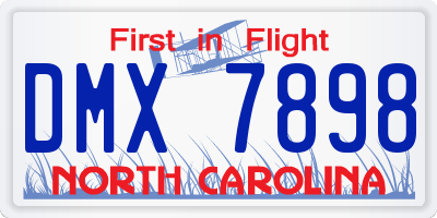 NC license plate DMX7898