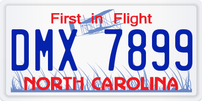 NC license plate DMX7899
