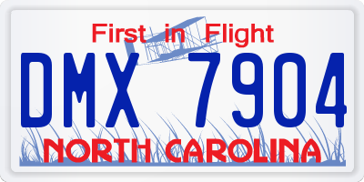 NC license plate DMX7904