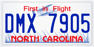 NC license plate DMX7905