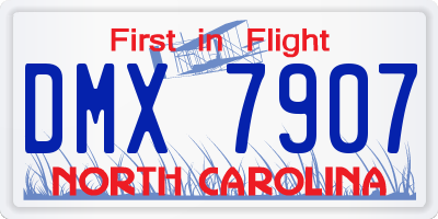 NC license plate DMX7907