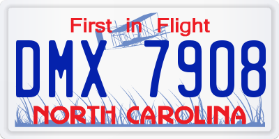 NC license plate DMX7908