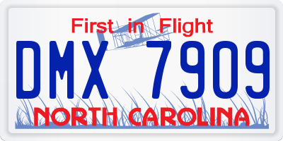 NC license plate DMX7909