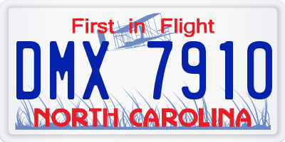 NC license plate DMX7910