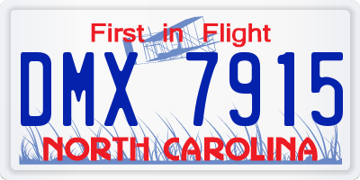 NC license plate DMX7915