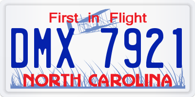 NC license plate DMX7921