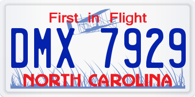 NC license plate DMX7929