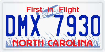 NC license plate DMX7930