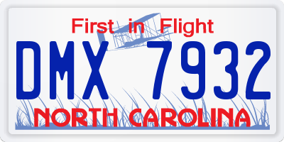 NC license plate DMX7932